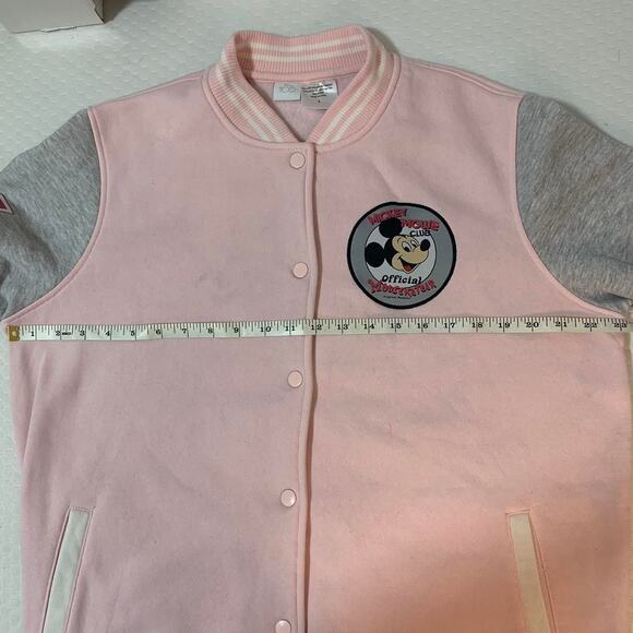 Disney Mickey Mouse Pink Varsity Letterman Jacket Size Large - Picture 6 of 8